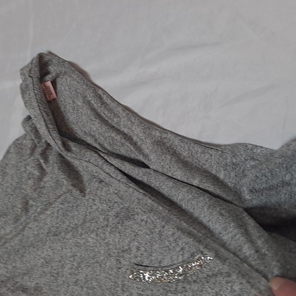 Juicy Couture Heather Grey Pullover Hooded Poncho Sweather Sparkle Accents - Picture 10 of 10
